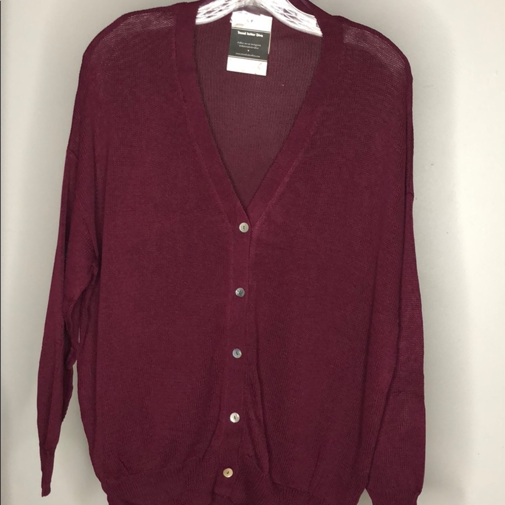 BURGANDY CARDIGAN /TUNIC TOP - Picture 4 of 6